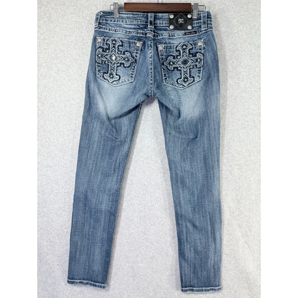 MISS ME Womens Jeans Size 30 (Fits 31 x 30)  Signature Skinny Cross Bling - Picture 3 of 15